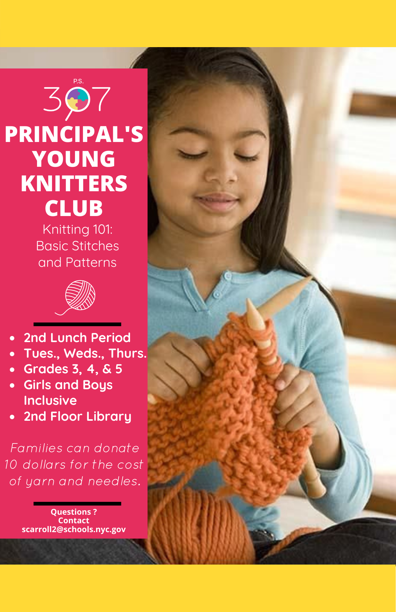 PS307 Principal's Young Knitters Club